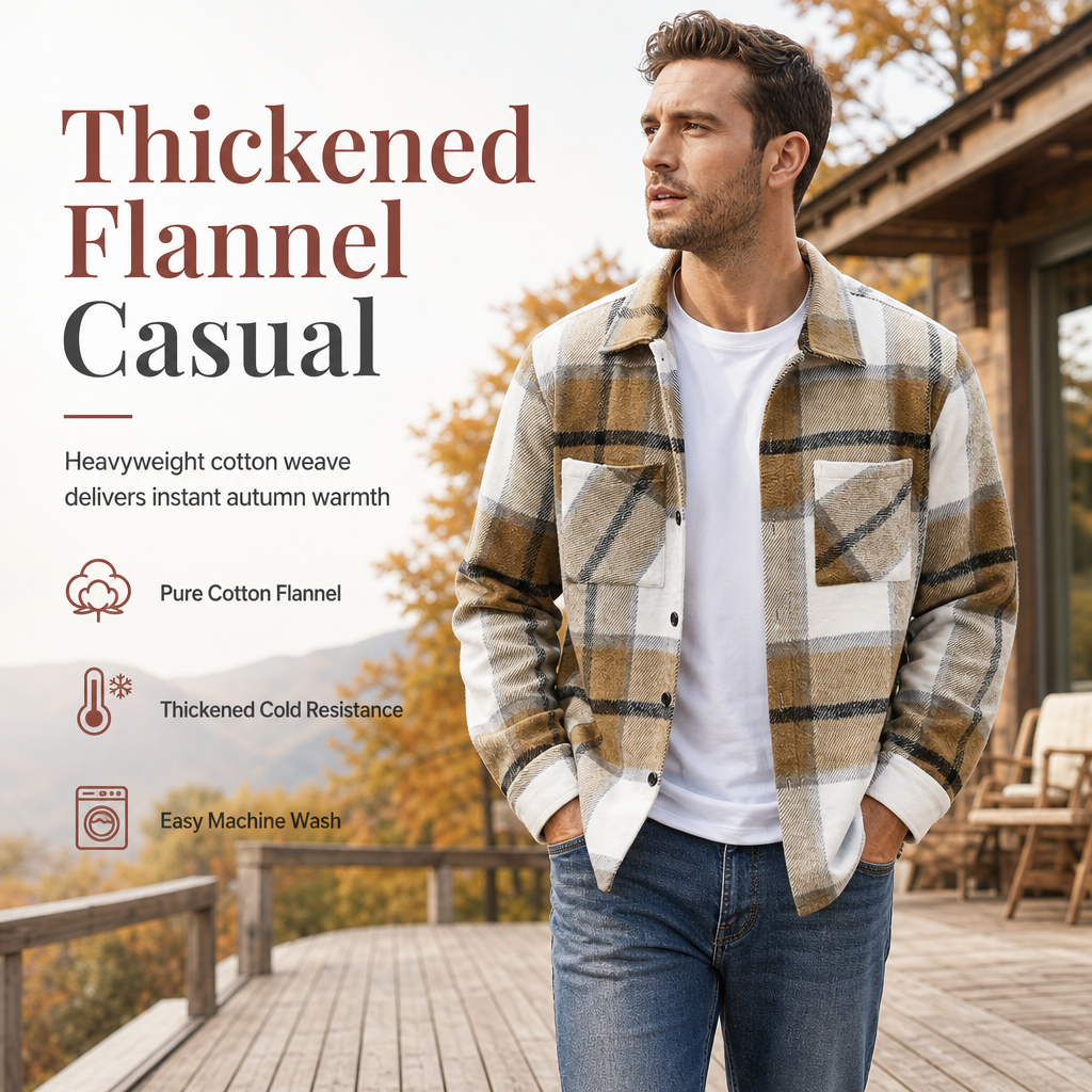✨Men's Casual Plaid Flannel Shirt – Soft, Warm, Timeless Everyday Style