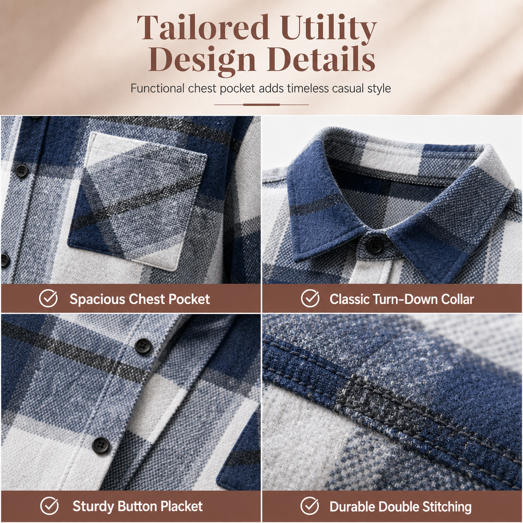 ✨Men's Casual Plaid Flannel Shirt – Soft, Warm, Timeless Everyday Style
