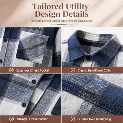 ✨Men's Casual Plaid Flannel Shirt – Soft, Warm, Timeless Everyday Style