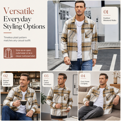 ✨Men's Casual Plaid Flannel Shirt – Soft, Warm, Timeless Everyday Style