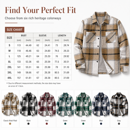 ✨Men's Casual Plaid Flannel Shirt – Soft, Warm, Timeless Everyday Style