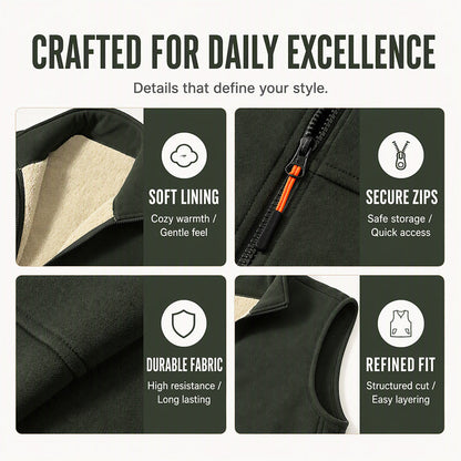 ❄️Unisex Winter Plush-Lined Warm Vest – Cozy, Lightweight, Perfect for Layering in Cold Weather