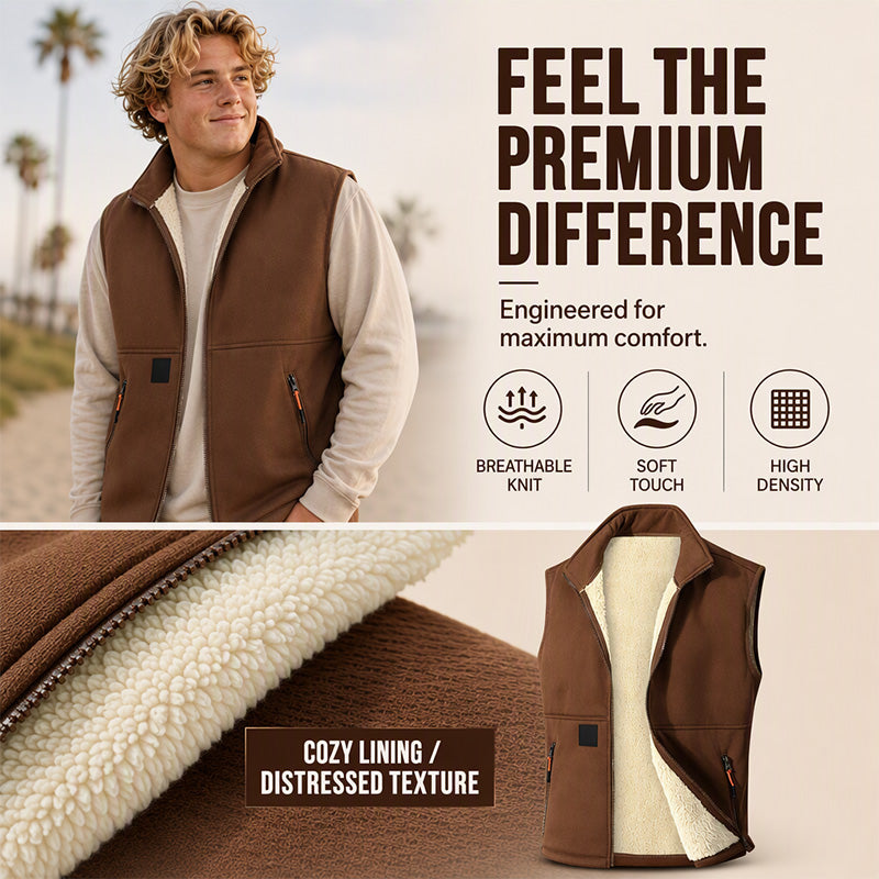 ❄️Unisex Winter Plush-Lined Warm Vest – Cozy, Lightweight, Perfect for Layering in Cold Weather