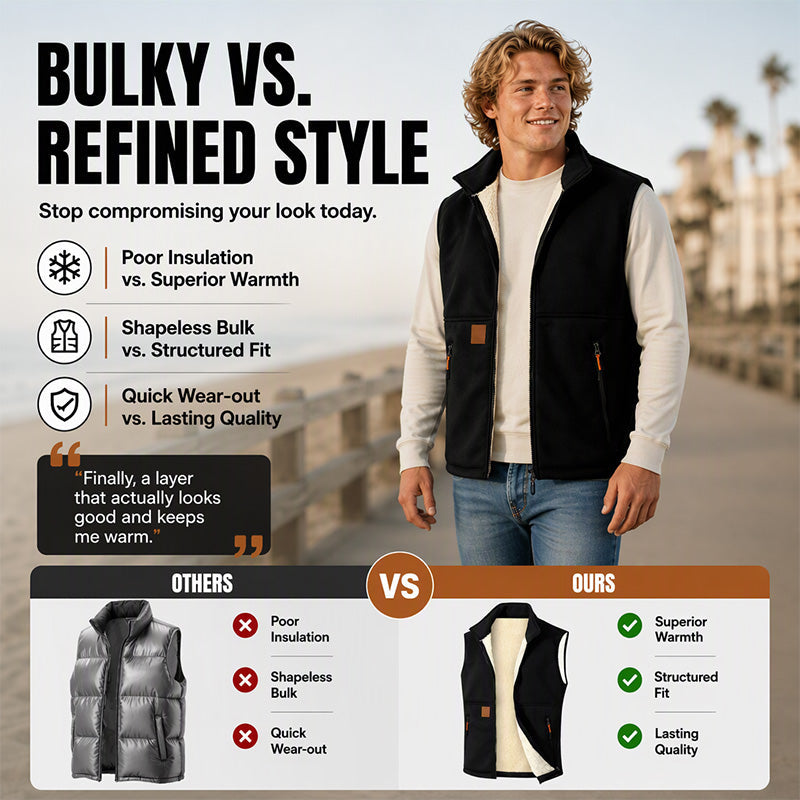 ❄️Unisex Winter Plush-Lined Warm Vest – Cozy, Lightweight, Perfect for Layering in Cold Weather