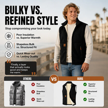 ❄️Unisex Winter Plush-Lined Warm Vest – Cozy, Lightweight, Perfect for Layering in Cold Weather