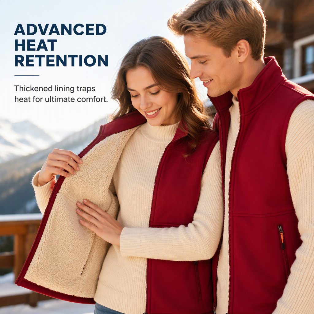 ❄️Unisex Winter Plush-Lined Warm Vest – Cozy, Lightweight, Perfect for Layering in Cold Weather