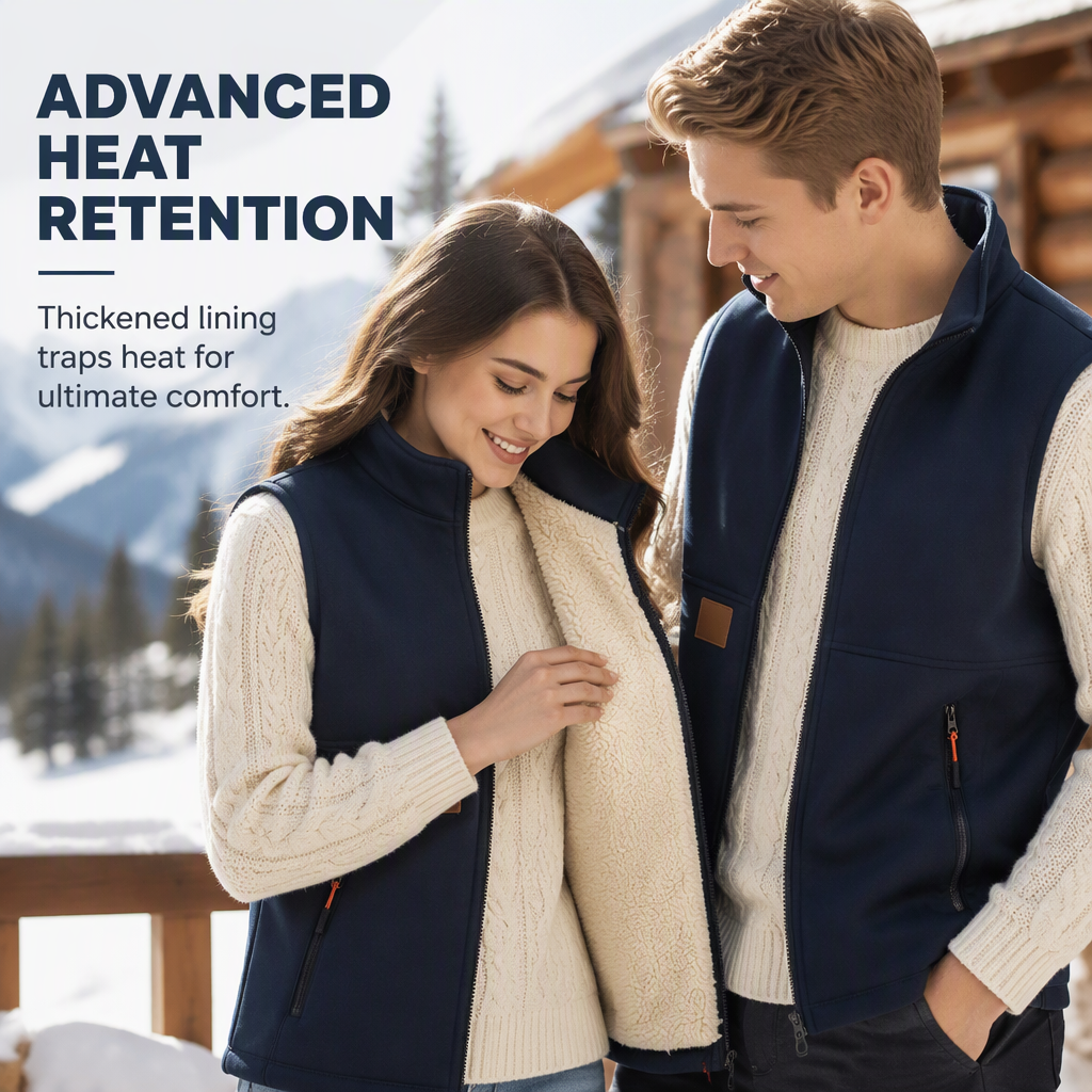 ❄️Unisex Winter Plush-Lined Warm Vest – Cozy, Lightweight, Perfect for Layering in Cold Weather