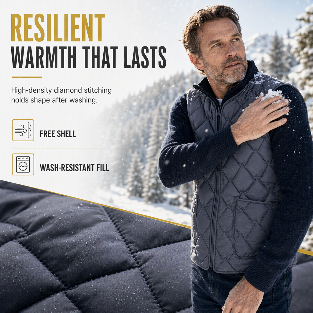 Men's Winter Loose Fit Vest High Street Fashion Minimalist Sleeveless