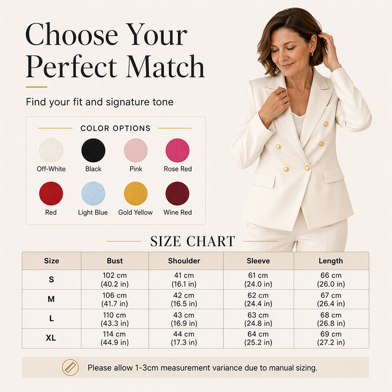 Women's Elegant Double Breasted Blazer & Pants Set