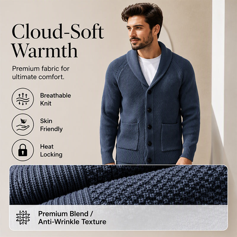 ✨Men's Casual Shawl Collar Sweater Cardigan – 50% OFF! Cozy, Stylish, Everyday Layering Essential
