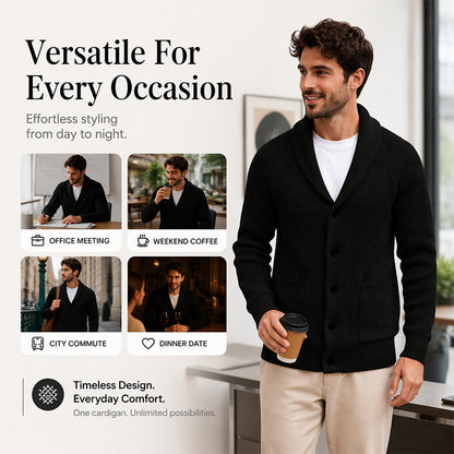 ✨Men's Casual Shawl Collar Sweater Cardigan – 50% OFF! Cozy, Stylish, Everyday Layering Essential