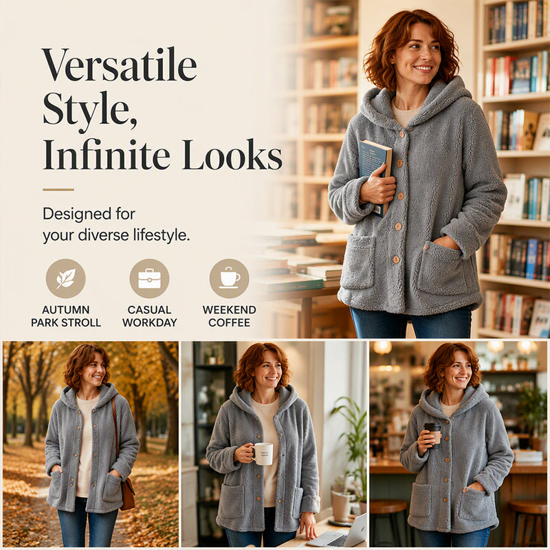 ⏰Last Day!🧥Women's Winter Cozy Hooded Jacket – Warm, Water-Repellent & Easy to Layer ❄️