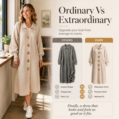 Women's Lantern Sleeve Ribbed Knit Maxi Dress