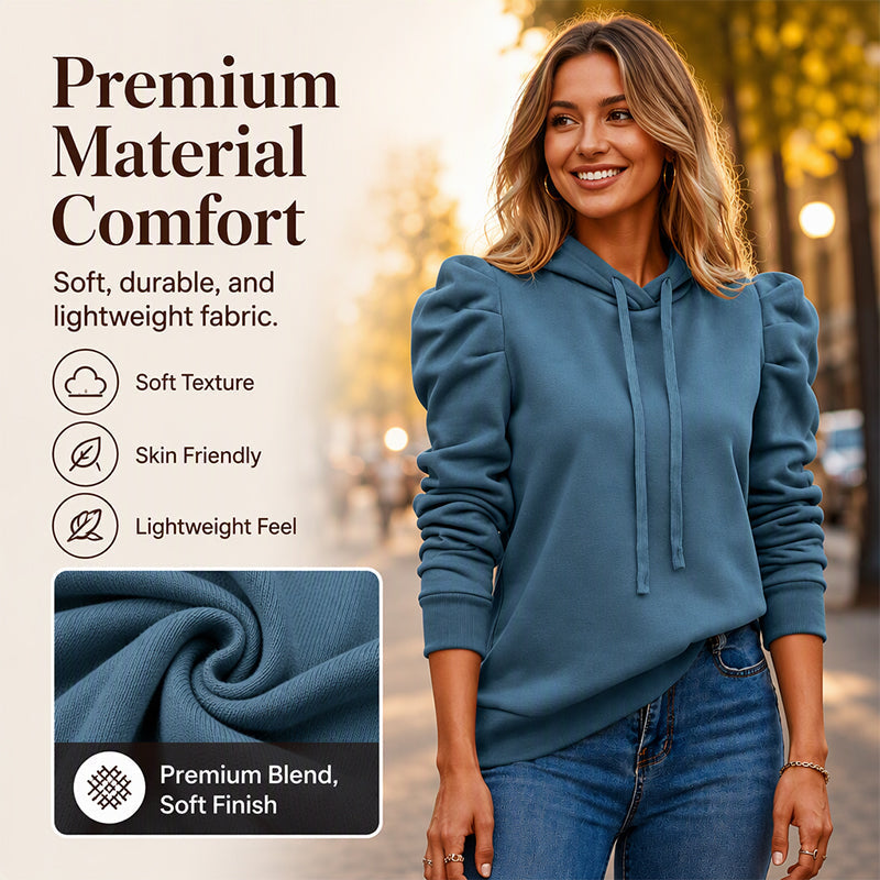✨Chic Puff Sleeve!👚Women's Casual Hoodie 🛍️