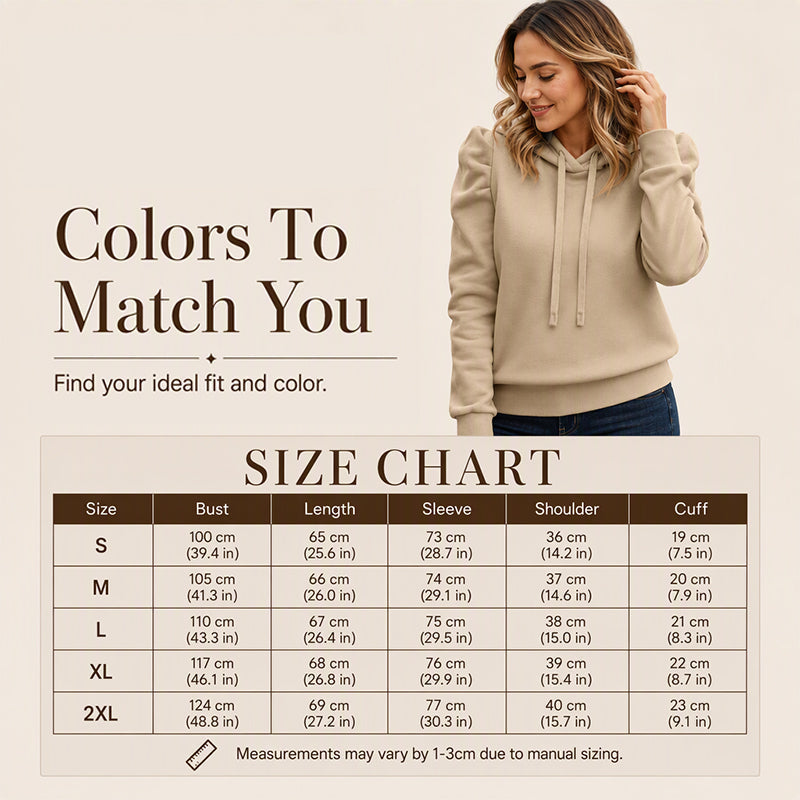 ✨Chic Puff Sleeve!👚Women's Casual Hoodie 🛍️