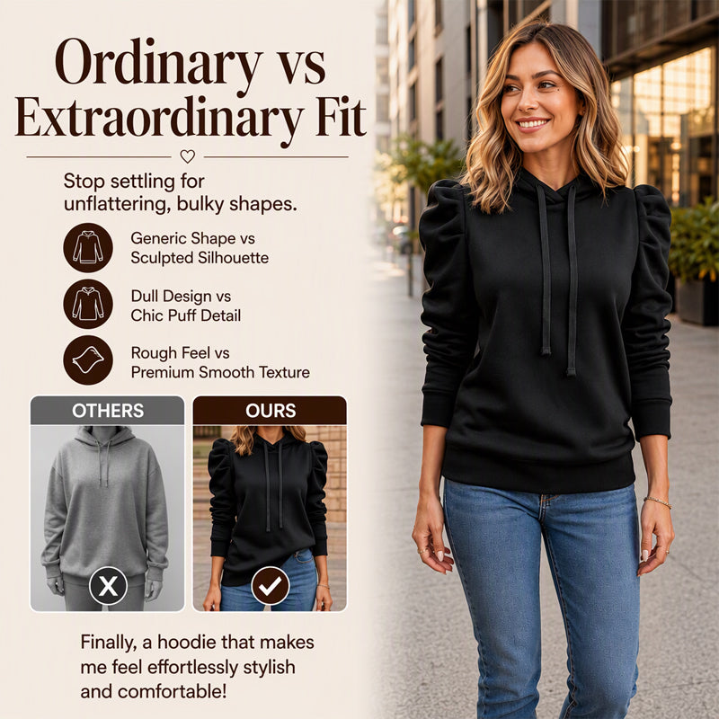 ✨Chic Puff Sleeve!👚Women's Casual Hoodie 🛍️