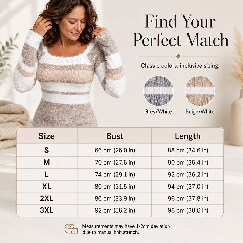 ☁️Stretchy Comfort, Everyday Versatile✨ Women's Striped Bodycon Dress – Soft Stretch & Easy to Style ✨