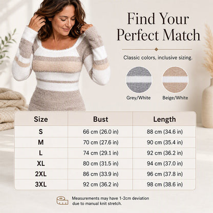 ☁️Stretchy Comfort, Everyday Versatile✨ Women's Striped Bodycon Dress – Soft Stretch & Easy to Style ✨