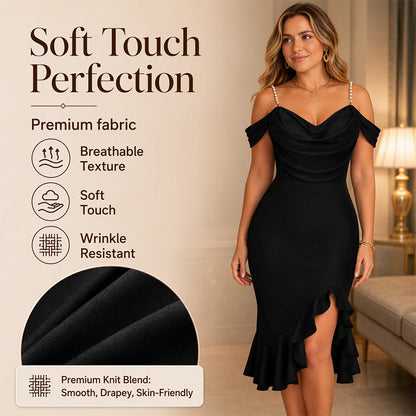 ✨ Elegant & Chic!Women's Pearl Strap Dress