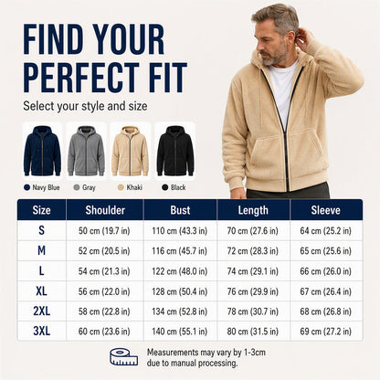 ❄️Men's Winter Warm Hooded Zip-Up Coat – Cozy, Windproof, Cold-Weather Essential