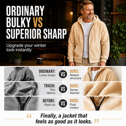 ❄️Men's Winter Warm Hooded Zip-Up Coat – Cozy, Windproof, Cold-Weather Essential