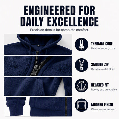 ❄️Men's Winter Warm Hooded Zip-Up Coat – Cozy, Windproof, Cold-Weather Essential