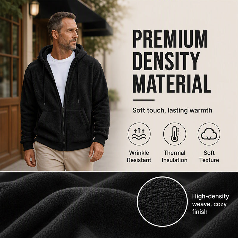 ❄️Men's Winter Warm Hooded Zip-Up Coat – Cozy, Windproof, Cold-Weather Essential