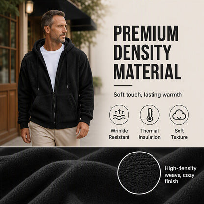 ❄️Men's Winter Warm Hooded Zip-Up Coat – Cozy, Windproof, Cold-Weather Essential