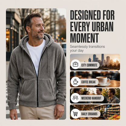 ❄️Men's Winter Warm Hooded Zip-Up Coat – Cozy, Windproof, Cold-Weather Essential