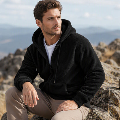❄️Men's Winter Warm Hooded Zip-Up Coat – Cozy, Windproof, Cold-Weather Essential