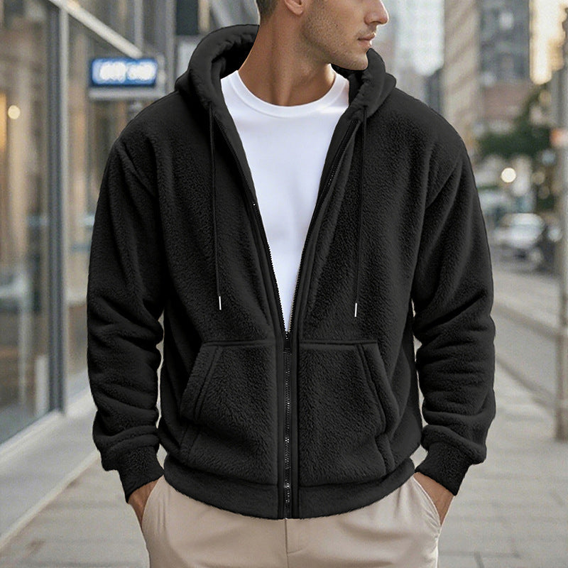 ❄️Men's Winter Warm Hooded Zip-Up Coat – Cozy, Windproof, Cold-Weather Essential
