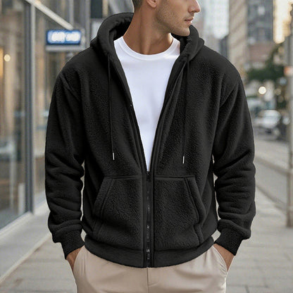 ❄️Men's Winter Warm Hooded Zip-Up Coat – Cozy, Windproof, Cold-Weather Essential