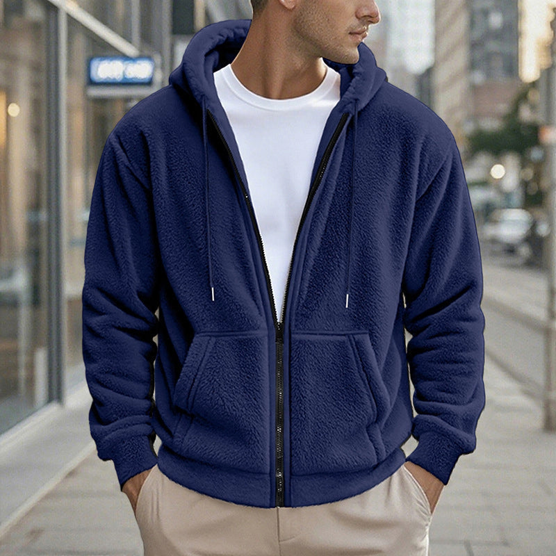 ❄️Men's Winter Warm Hooded Zip-Up Coat – Cozy, Windproof, Cold-Weather Essential