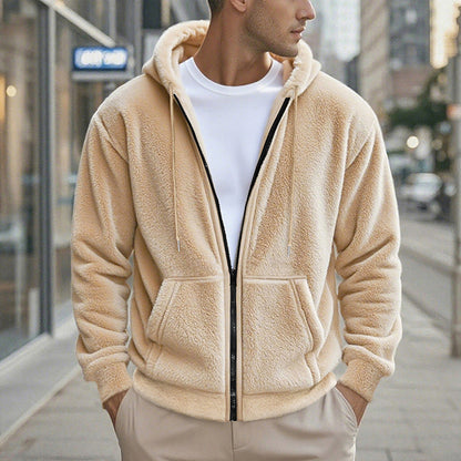 ❄️Men's Winter Warm Hooded Zip-Up Coat – Cozy, Windproof, Cold-Weather Essential