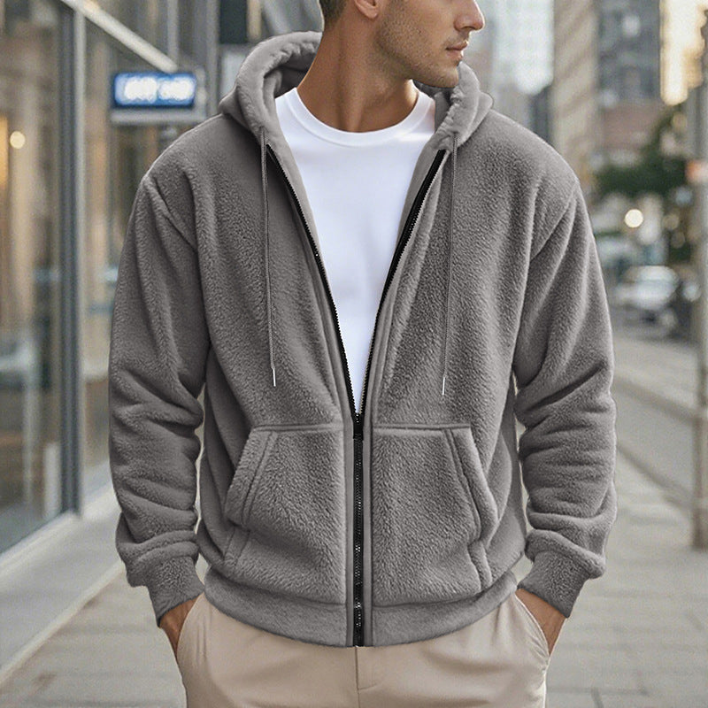 ❄️Men's Winter Warm Hooded Zip-Up Coat – Cozy, Windproof, Cold-Weather Essential