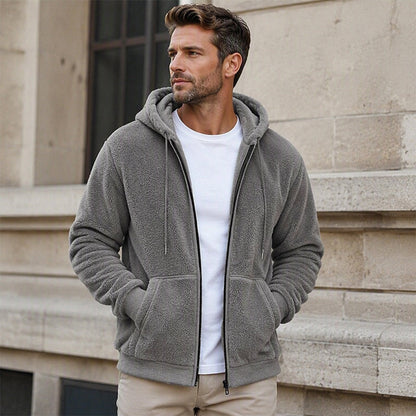 ❄️Men's Winter Warm Hooded Zip-Up Coat – Cozy, Windproof, Cold-Weather Essential