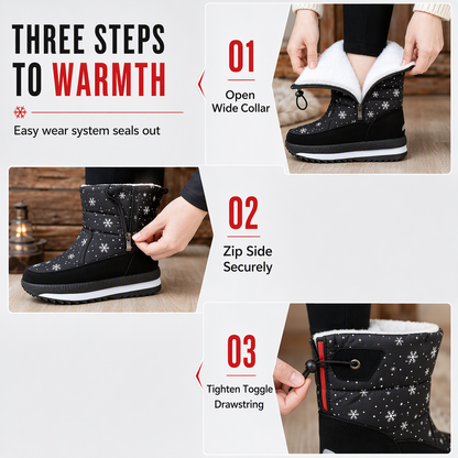 Women's Winter High Top Snow Boots Waterproof Non Slip Outdoor Tall Boots with Thick Plush Lining and Thick Sole