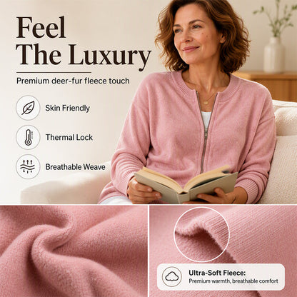 Women's Casual Zip-Up Knit Jacket