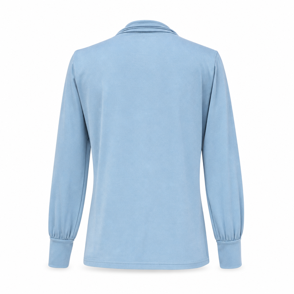 Women's Velvet Long Sleeve T-Shirt with Ribbon Design
