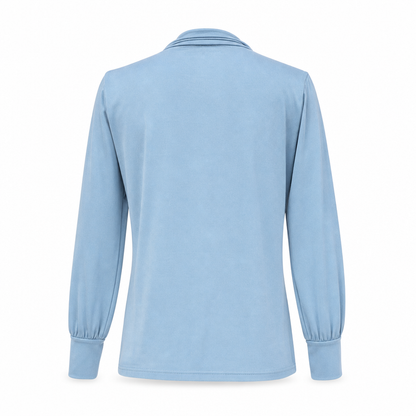 Women's Velvet Long Sleeve T-Shirt with Ribbon Design