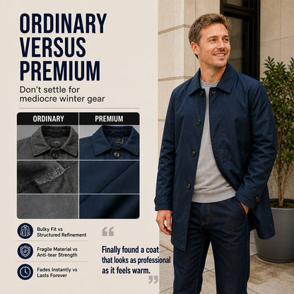 Men's Water-Resistant Padded Trench Coat