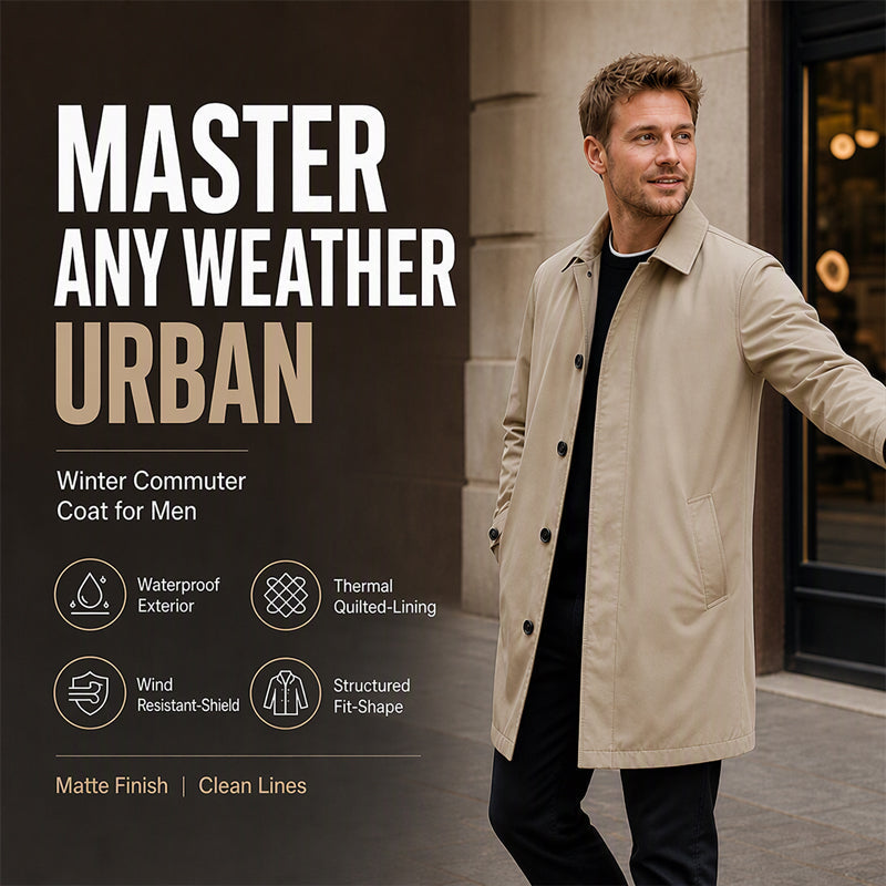 Men's Water-Resistant Padded Trench Coat