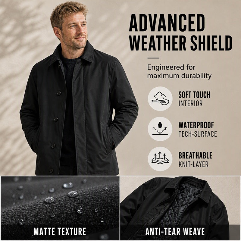 Men's Water-Resistant Padded Trench Coat