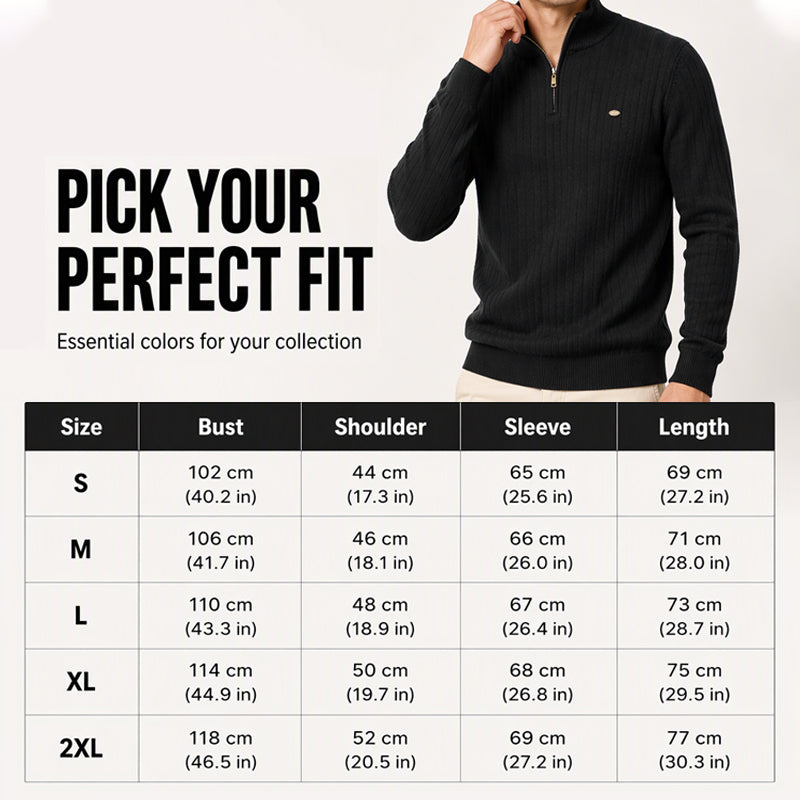 Men's Casual Mock Neck Half-Zip Knit Sweater