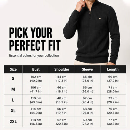 Men's Casual Mock Neck Half-Zip Knit Sweater