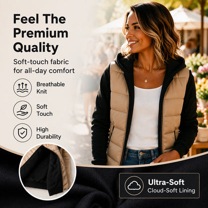 🌸Hot Sale 50% OFF💖Women's Color-Block Padded Hooded Jacket