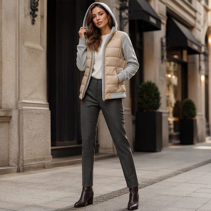 🌸Hot Sale 50% OFF💖Women's Color-Block Padded Hooded Jacket