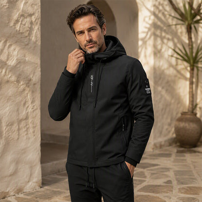 ☁️Comfortable Movement, Everyday Casual👖 Men's Sport Streetwear Set – Tapered Pants & Hooded Design, Relaxed & Easy ✨