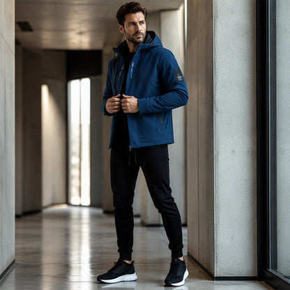 ☁️Comfortable Movement, Everyday Casual👖 Men's Sport Streetwear Set – Tapered Pants & Hooded Design, Relaxed & Easy ✨