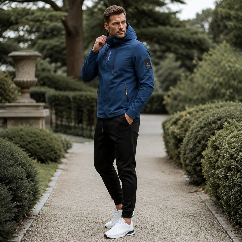 ☁️Comfortable Movement, Everyday Casual👖 Men's Sport Streetwear Set – Tapered Pants & Hooded Design, Relaxed & Easy ✨